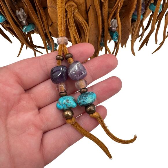 Moondancer leather deer skin crossbody bag - Picture 9 of 10